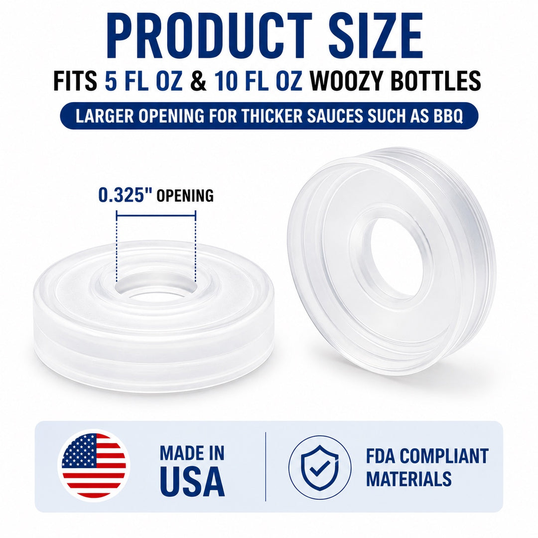 .325 Flow Max Orifice Reducer for Hot Sauce - 24mm Woozy Bottle Dripper