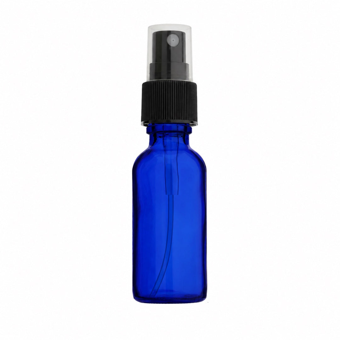 1 oz Blue Glass Boston Round Bottle – 20/400 Neck