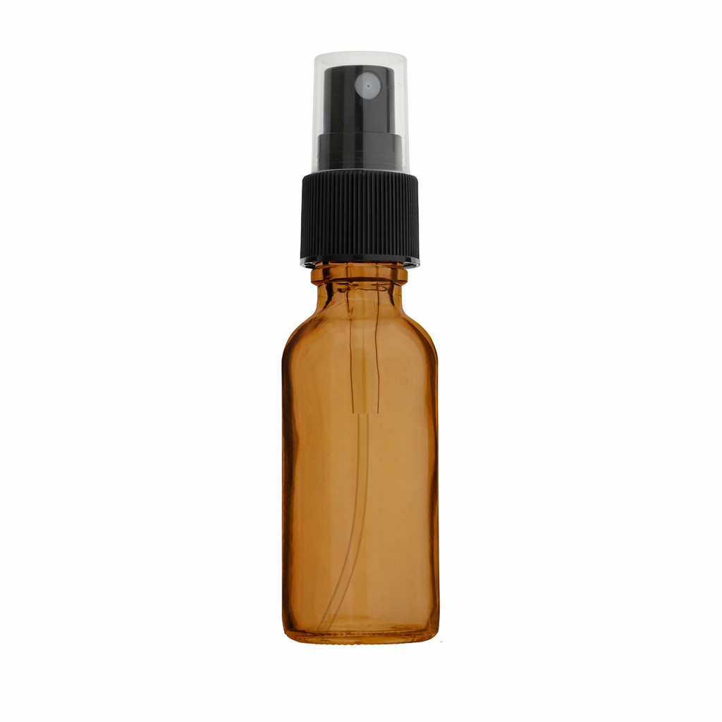 1 oz Amber Glass Boston Round Bottle – 20/400 Neck