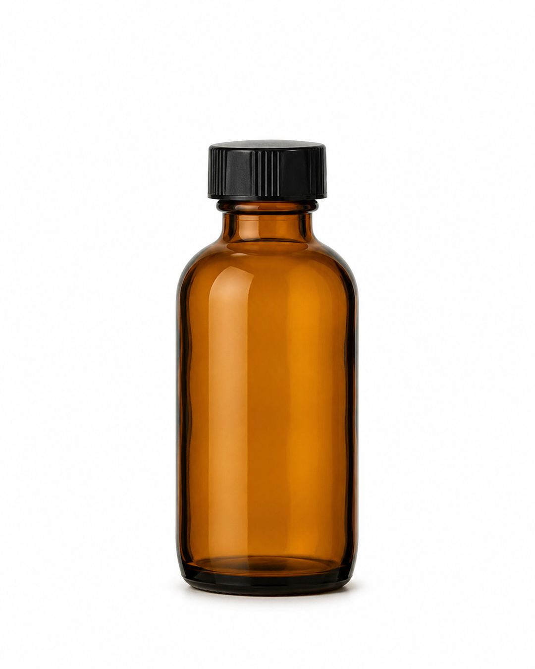 2 oz Amber Glass Boston Round Bottle – 20/400 Neck