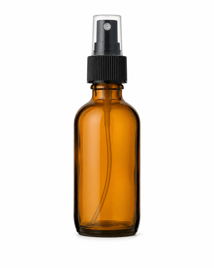 2 oz Amber Glass Boston Round Bottle – 20/400 Neck