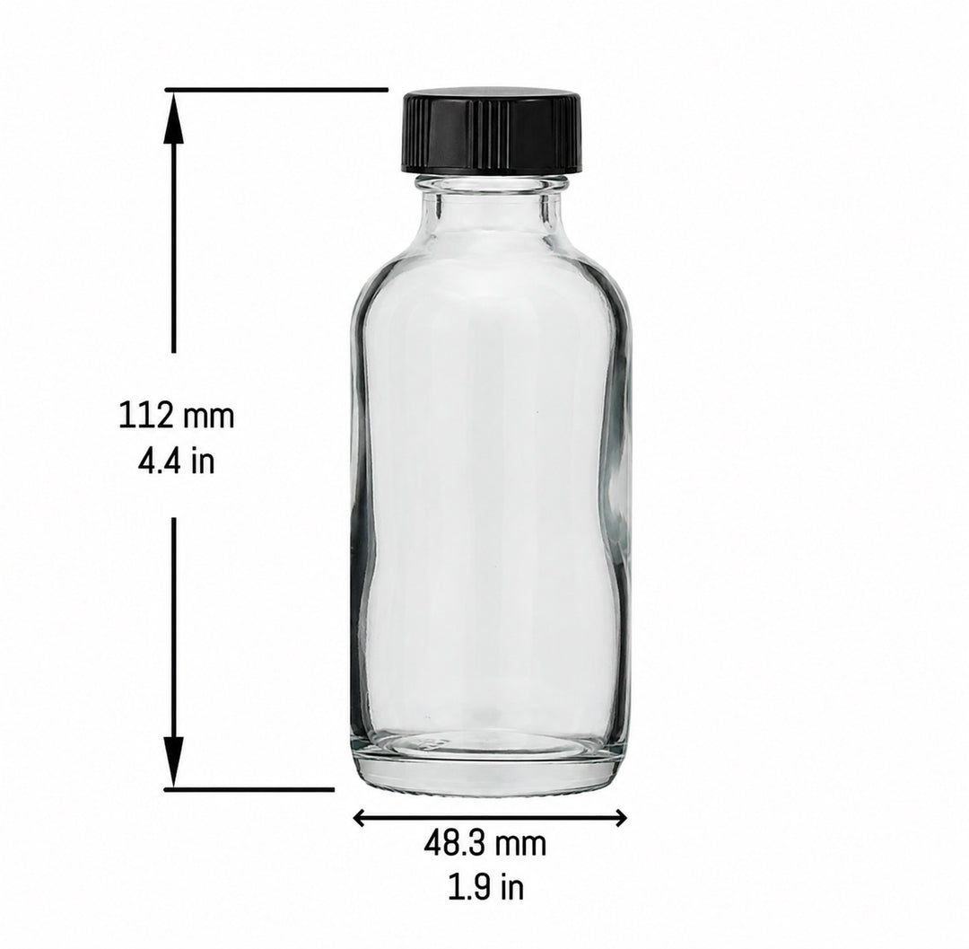 4 oz Clear Glass Boston Round Bottle – 22/400 Neck
