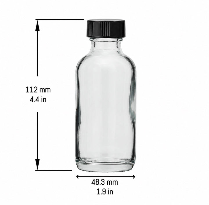 4 oz Clear Glass Boston Round Bottle – 22/400 Neck