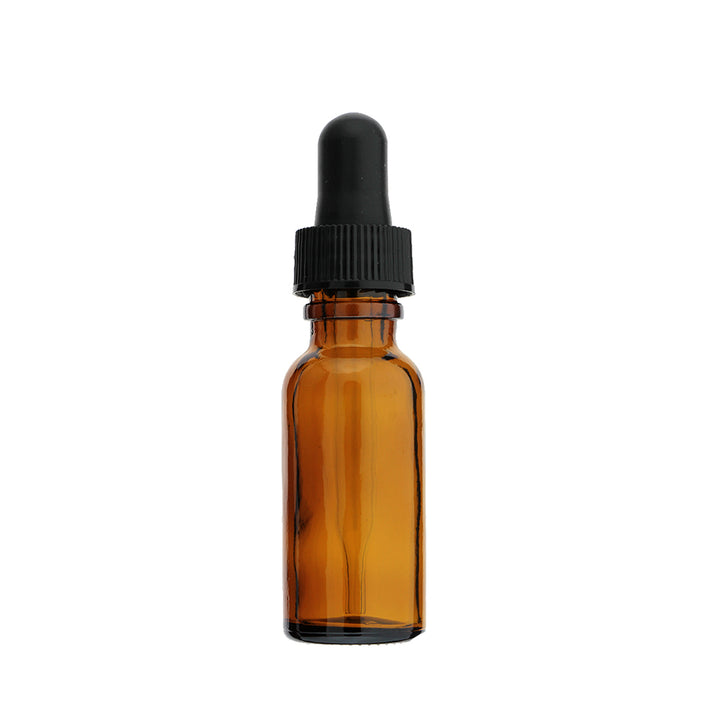 1/2 oz Amber Glass Boston Round Bottle – 18/415 Neck