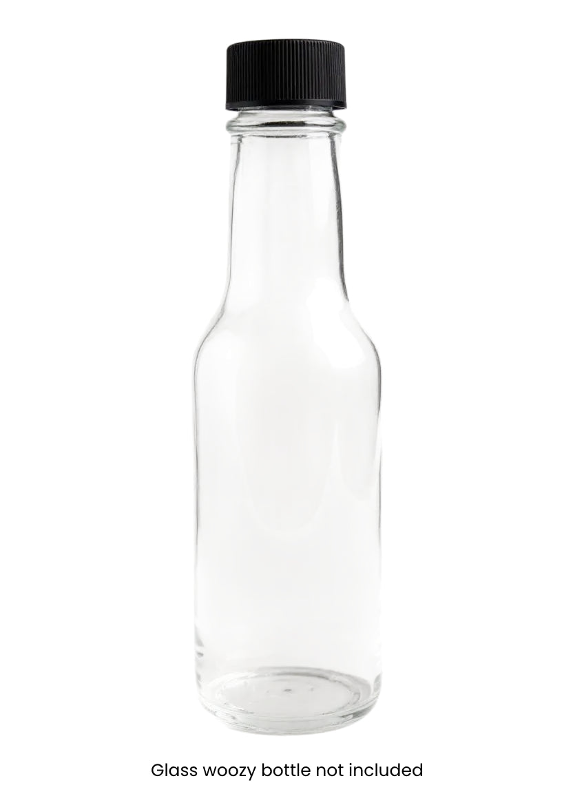 Black Screw Caps 24-414 for Woozy Bottles Hot Sauce - Food Grade Foam Liner