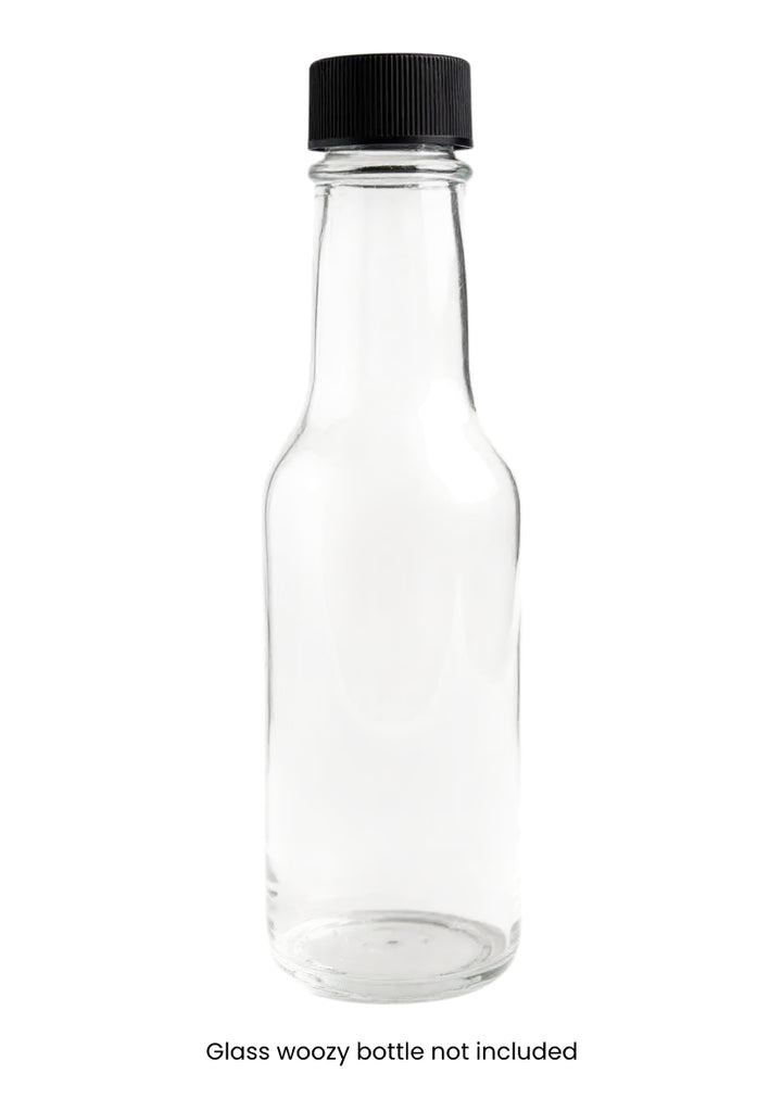 Black Screw Caps 24-414 for Woozy Bottles Hot Sauce - Food Grade Foam Liner