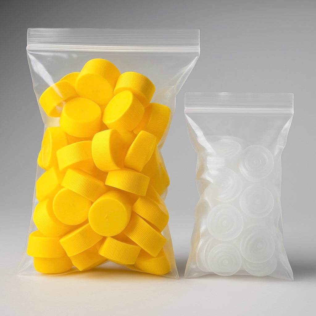 Yellow Screw Caps and Orifice Reducer - Compatible with 5 oz. & 10 oz. Woozy Hot Sauce Bottles