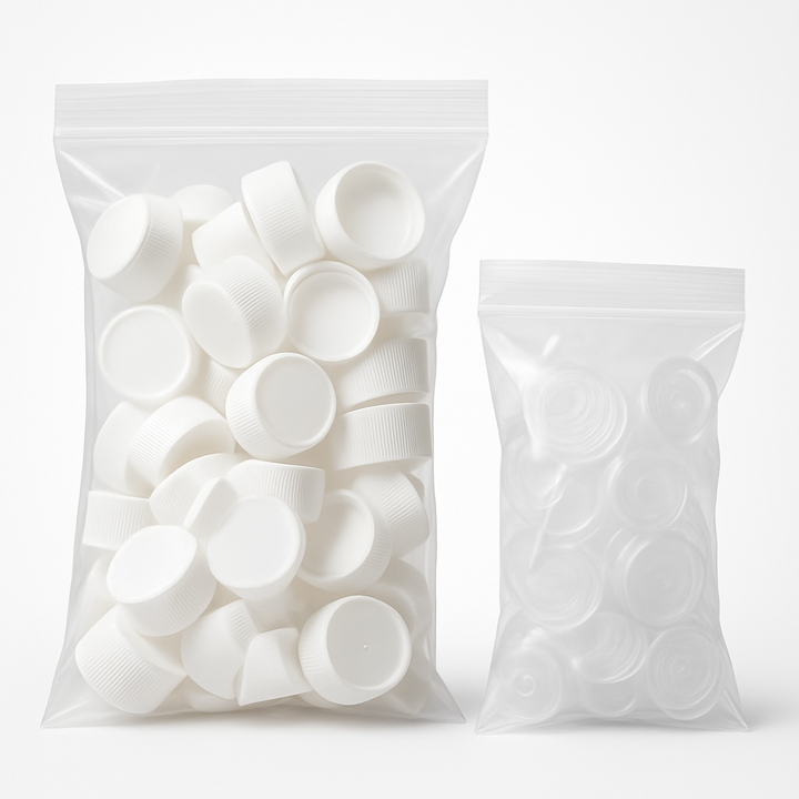 White Screw Caps and Orifice Reducer - Compatible with 5oz. & 10oz. Woozy Hot Sauce Bottles