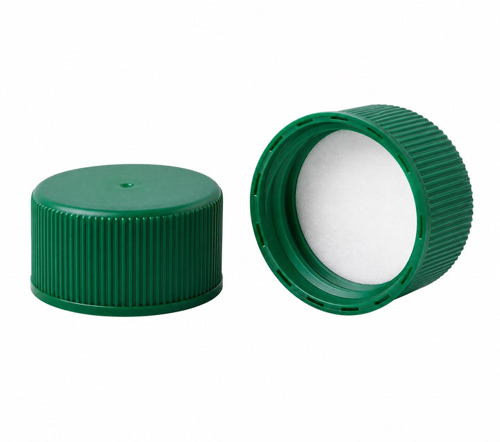 Green Screw Caps 24-414 for Woozy Bottles Hot Sauce - Food Grade Foam Liner
