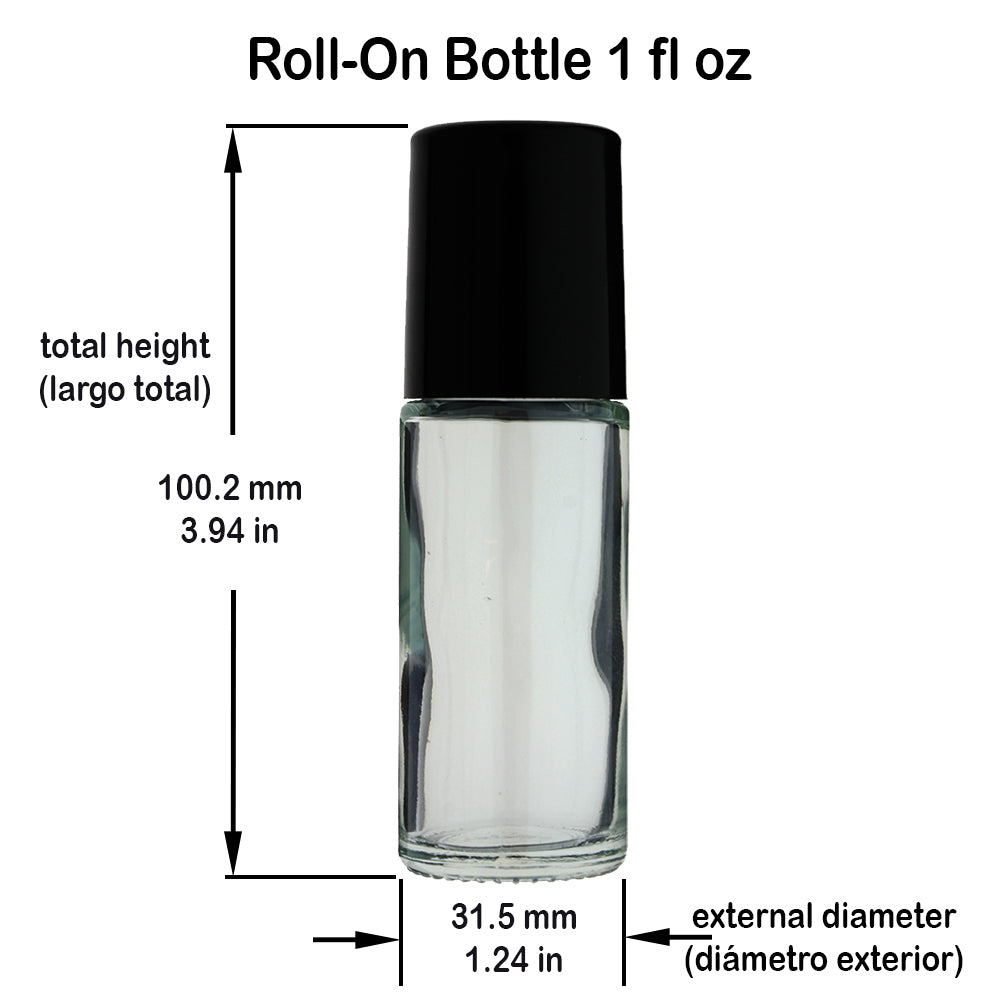 1 fl. oz. (30ml) Roll-On Glass Perfume Bottle
