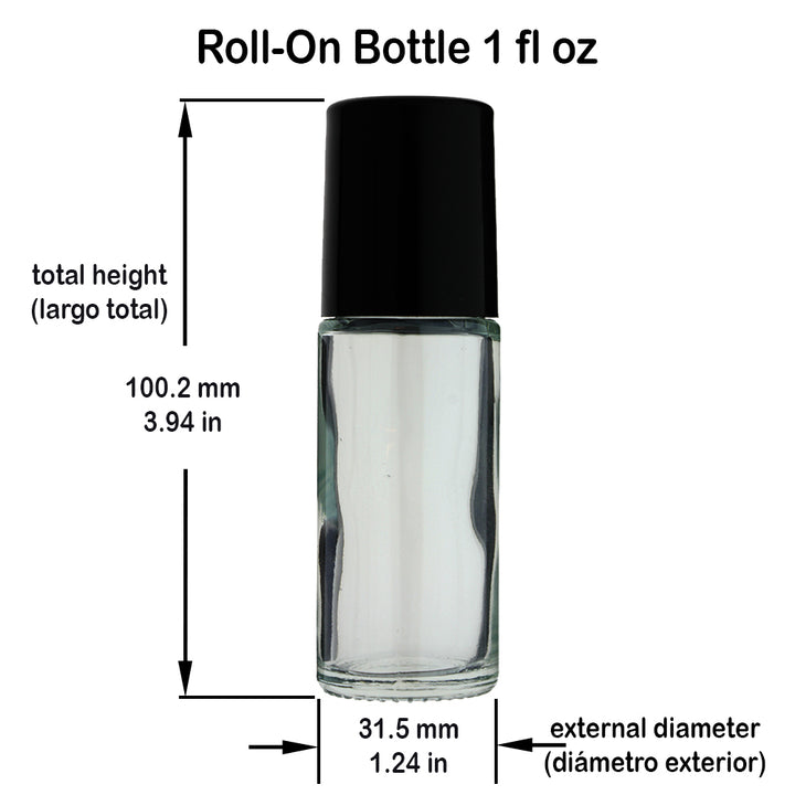 1 fl. oz. (30ml) Roll-On Glass Perfume Bottle