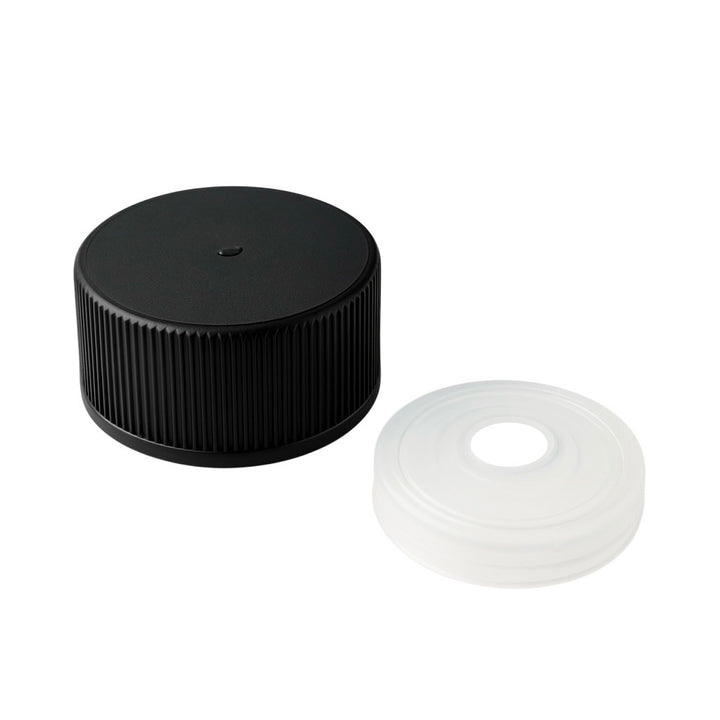 Black Screw Caps and Orifice Reducer - Compatible with 5oz. & 10oz. Woozy Hot Sauce Bottles