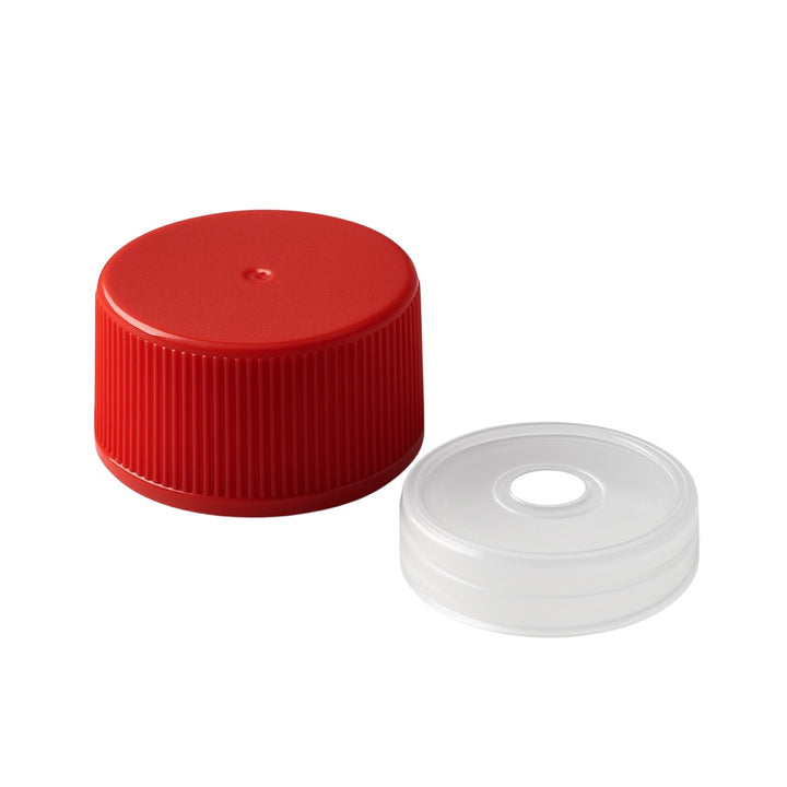 Red Screw Caps and Orifice Reducer - Compatible with 5oz. & 10oz. Woozy Hot Sauce Bottles