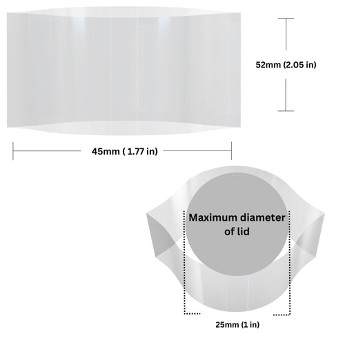 45mm x 52mm (1.77 x 2.05 in) Clear Perforated Shrink Band