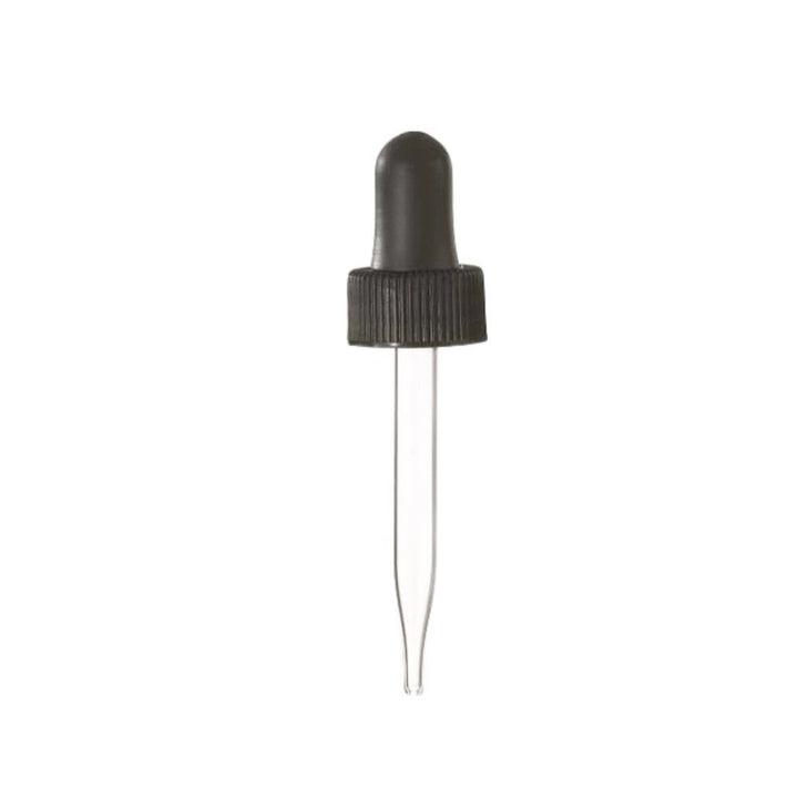 Black dropper bottle cap for boston round bottle