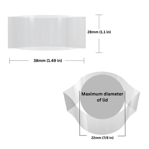 38mm x 28mm ( 1.50 x 1.10 in) Shrink Band Clear Perforated